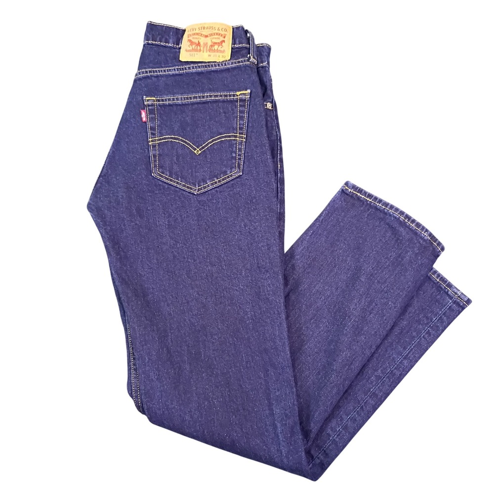 Levis 511 Slim Fit Jeans Mens W33 L32 Fits 32x30 Dark Wash Indigo Stretch Denim